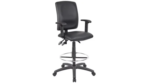 Drafting Stool with Leather and Height Adjustable