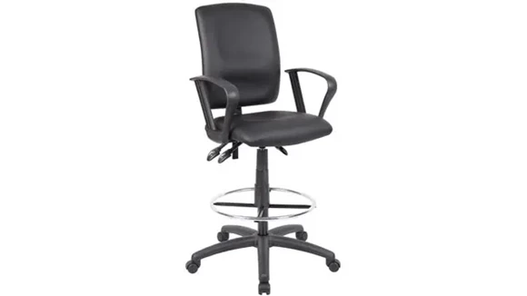 Drafting Stool with Leather