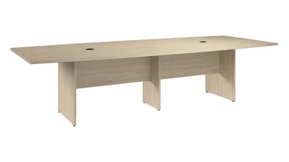 10ft W x 48in D Boat Shaped Conference Table with Wood Base