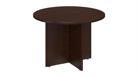 42in W Round Conference Table with Wood Base