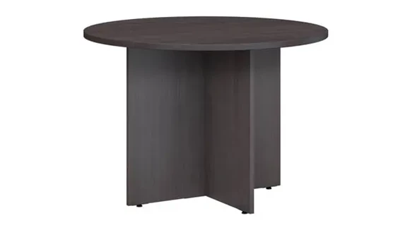 42in W Round Conference Table with Wood Base