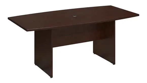6ft W x 36in D Boat Shaped Conference Table with Wood Base