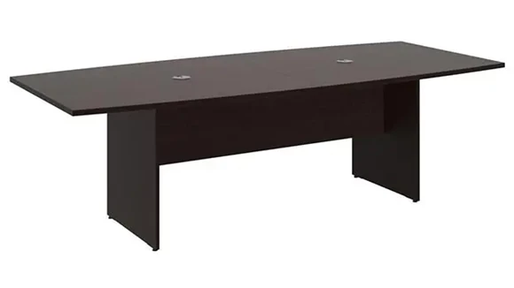 8ft W x 42in D Boat Shaped Conference Table with Wood Base