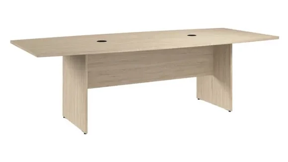 8ft W x 42in D Boat Shaped Conference Table with Wood Base