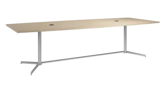 10ft W x 48in D Boat Shaped Conference Table with Metal Base