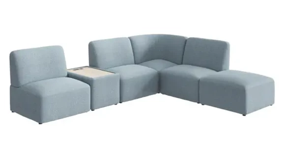 Modular 5 Seater L-Shaped Sectional with Charging Station