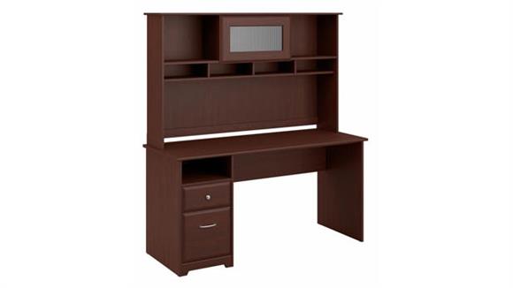 60in W Computer Desk with Hutch and Drawers