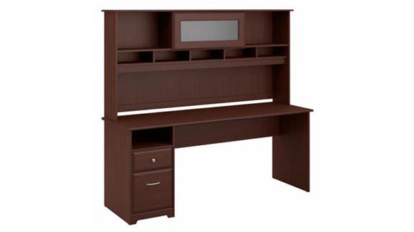 72in W Computer Desk with Hutch and Drawers