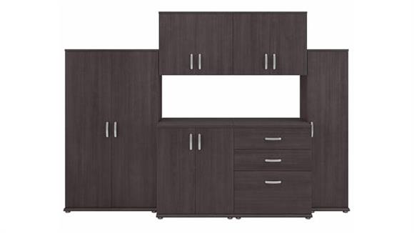 6 Piece Modular Closet Storage Set with Floor and Wall Cabinets