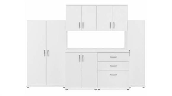 6 Piece Modular Closet Storage Set with Floor and Wall Cabinets