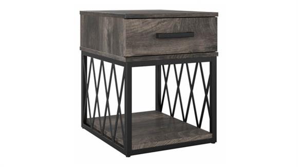 Industrial End Table with Drawer