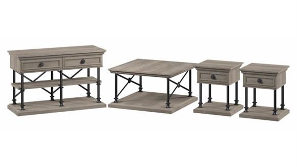 Square Coffee Table, Console Table, and Two End Tables