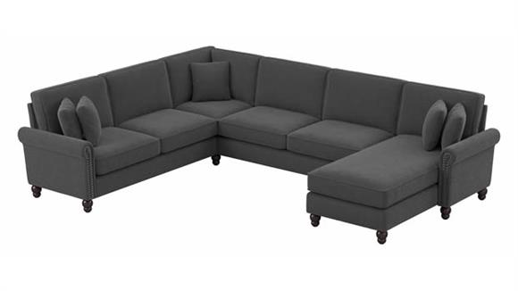 128in W U-Shaped Sectional Couch with Reversible Chaise Lounge
