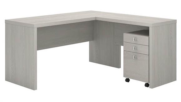 L-Shaped Desk with Mobile File Cabinet
