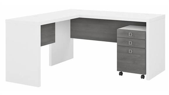 L-Shaped Desk with Mobile File Cabinet