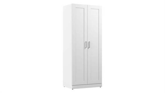 30in W Tall Storage Cabinet with Doors and Shelves