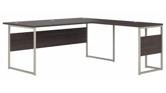 72in W x 78in D L-Shaped Table Desk with Metal Legs