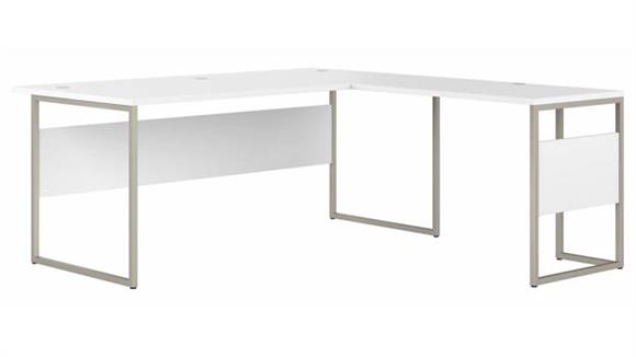 72in W x 78in D L-Shaped Table Desk with Metal Legs