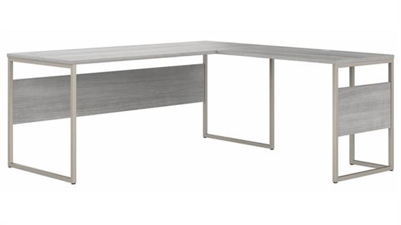 72in W x 72in D L-Shaped Table Desk with Metal Legs