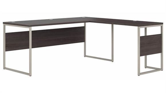 72in W x 72in D L-Shaped Table Desk with Metal Legs