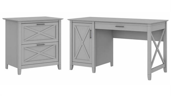 54in W Computer Desk with Storage and 2 Drawer Lateral File Cabinet