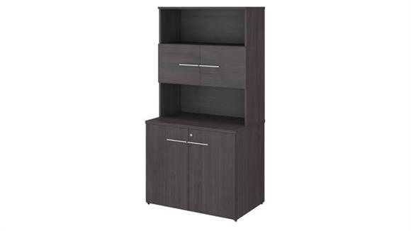 36in W Tall Storage Cabinet with Doors and Shelves