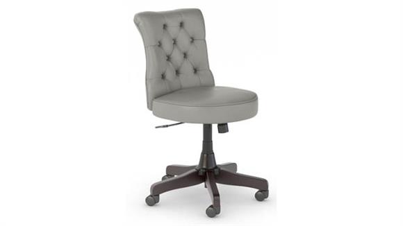 Mid Back Tufted Leather Office Chair