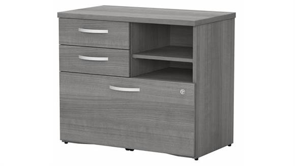 Office Storage Cabinet with Lateral File, Drawers and Shelves - Assembled