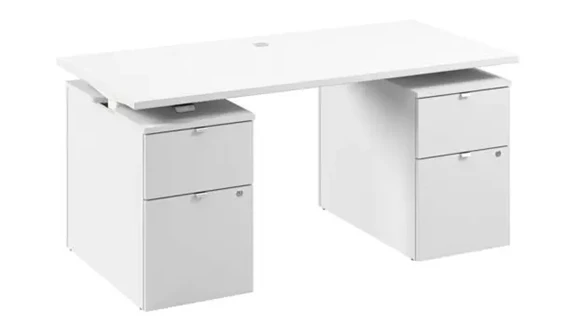 60in Electric Height Adjustable Standing Desk with Drawers