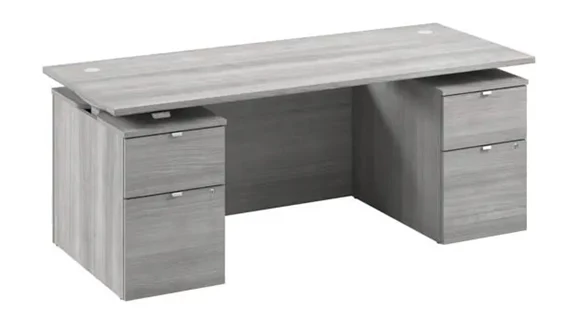 72in W Electric Standing Desk with Drawers and Modesty Panel