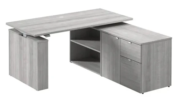 60in Electric Height Adjustable Standing Desk with Storage