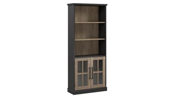 5 Shelf Bookcase with Glass Doors
