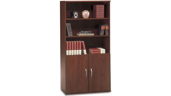 Open Double Bookcase with Doors