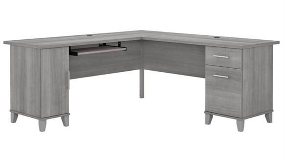 72in W L-Shaped Desk with Storage
