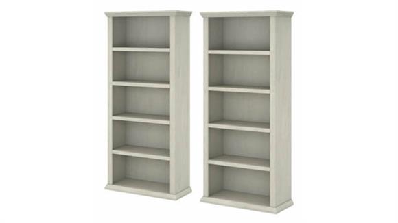 Tall 5 Shelf Bookcase (Set of 2)