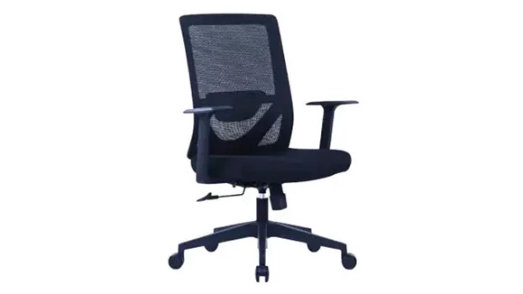 Task Chair Fabric Seat Fixed Lumbar Adjustable Arms