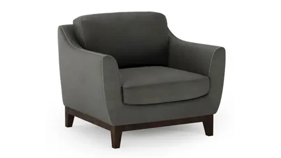 Club Chair with Wood Legs