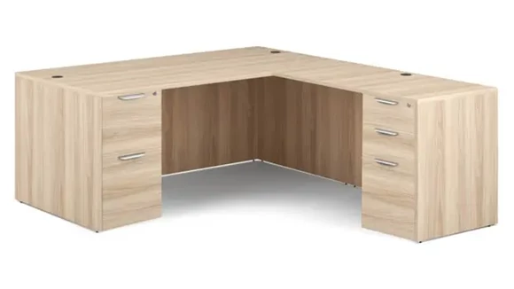 L-Desk 71in W x 83in D with 2 Pedestals