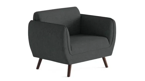 Club Chair with Wood Legs