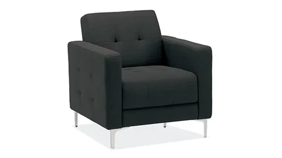Retro Club Chair with Tufted Cushions