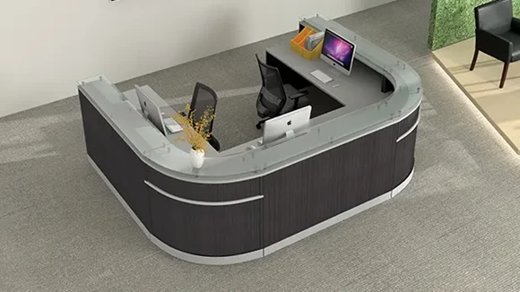 U-Desk Reception Desk 126in W x 80in D