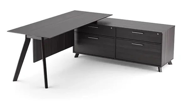 L-Desk 82in W x 63in D with Modesty Panel