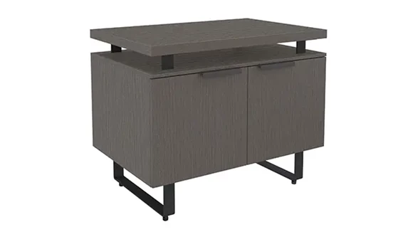 2 Shelf Storage Cabinet with Wood Doors