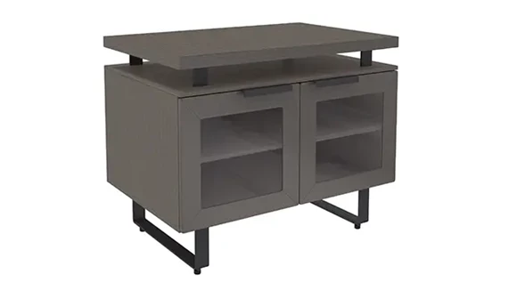 Storage Cabinet 36in W x 24in D x 30in H with 2 Shelves Glass Doors