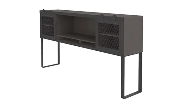 Desk Mount Hutch 72in W x 15in D x 38in H with Metal Legs