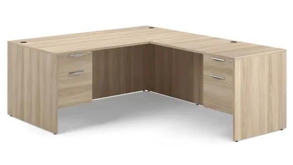 L-Desk 71in W x 83in D with 2 Pedestals