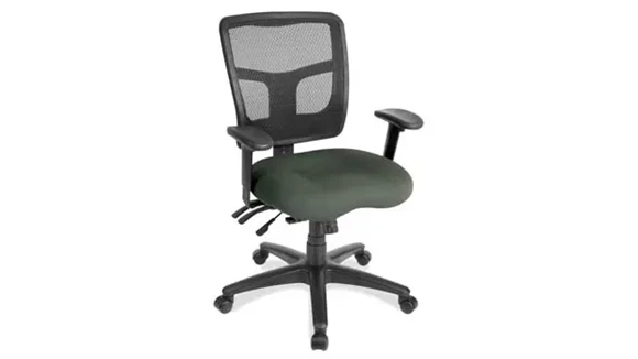 Mid-Back Task Chair with Mesh Back and Leather Seat