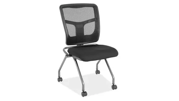 Armless Nesting Chair with Mesh Back and Fabric Seat