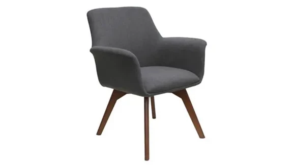Mid Back Guest Chair with Wood Leg Base