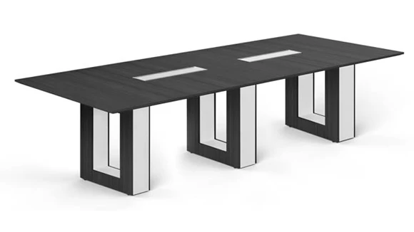 Rectangular Conference Table 11.5ft W x 48in D with Grommets and Wire Management